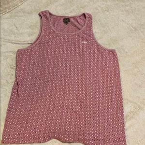 Obey Knit Tank Red White Large